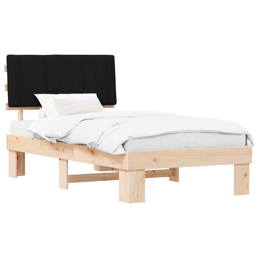 Bedframe met Gevoerd Hoofdgedeelte Zwart 100 x 200 cm