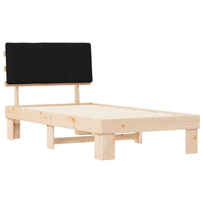 Bedframe met Gevoerd Hoofdgedeelte Zwart 100 x 200 cm