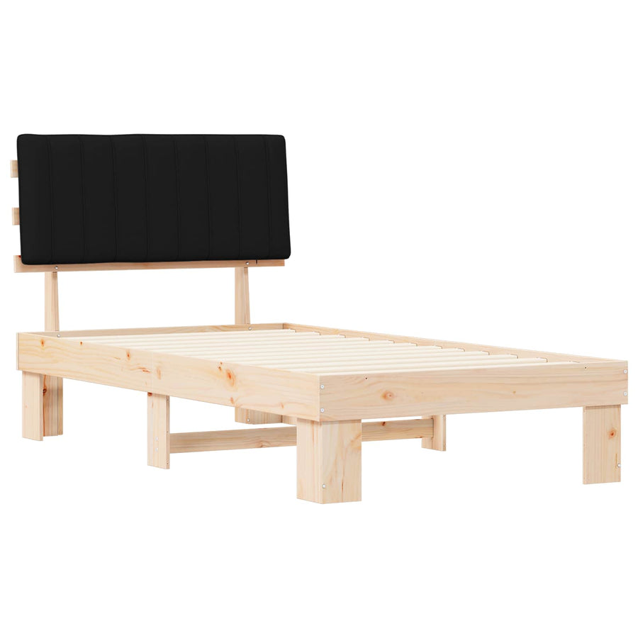 Bedframe met Gevoerd Hoofdgedeelte Zwart 100 x 200 cm