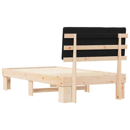 Bedframe met Gevoerd Hoofdgedeelte Zwart 100 x 200 cm