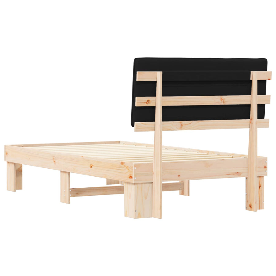 Bedframe met Gevoerd Hoofdgedeelte Zwart 100 x 200 cm