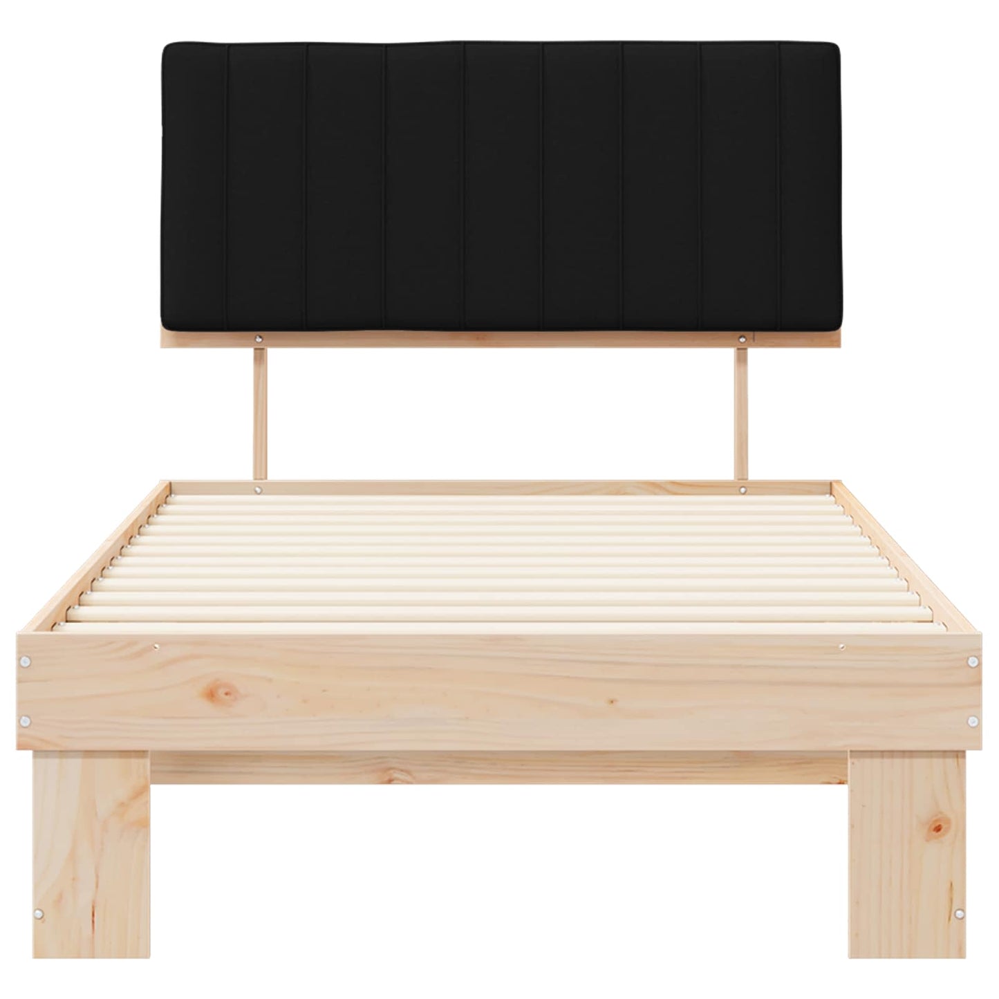 Bedframe met Gevoerd Hoofdgedeelte Zwart 100 x 200 cm