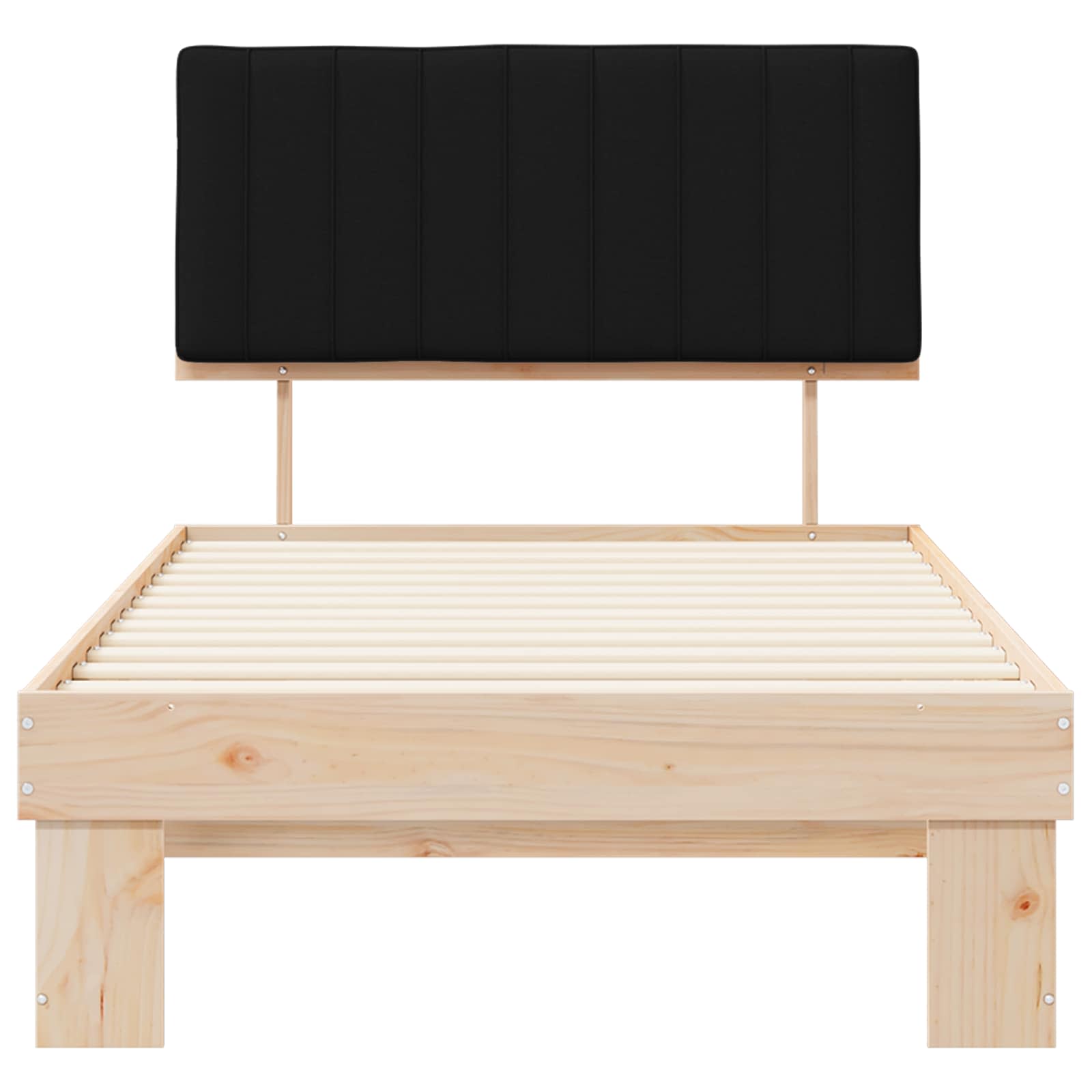 Bedframe met Gevoerd Hoofdgedeelte Zwart 100 x 200 cm