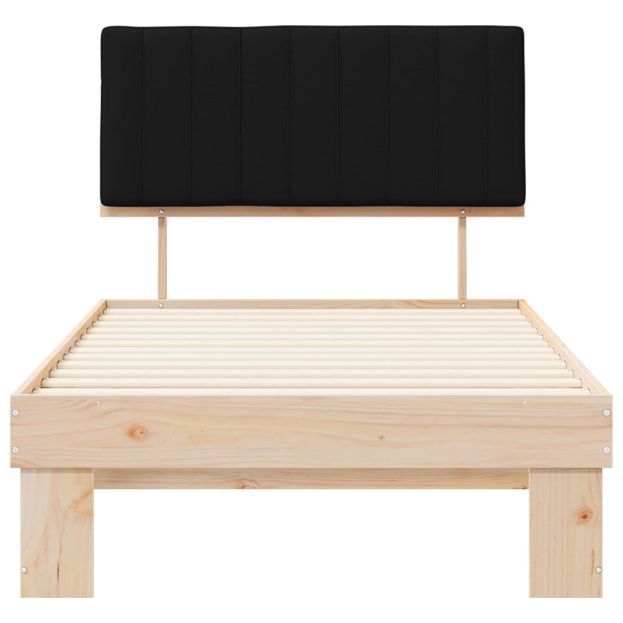 Bedframe met Gevoerd Hoofdgedeelte Zwart 100 x 200 cm