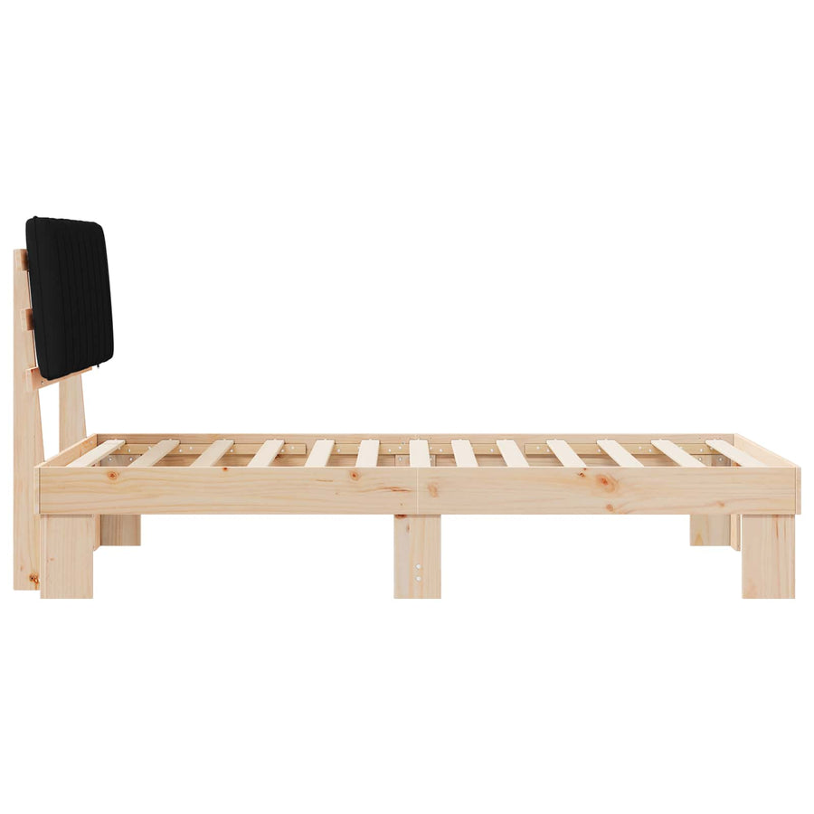 Bedframe met Gevoerd Hoofdgedeelte Zwart 100 x 200 cm