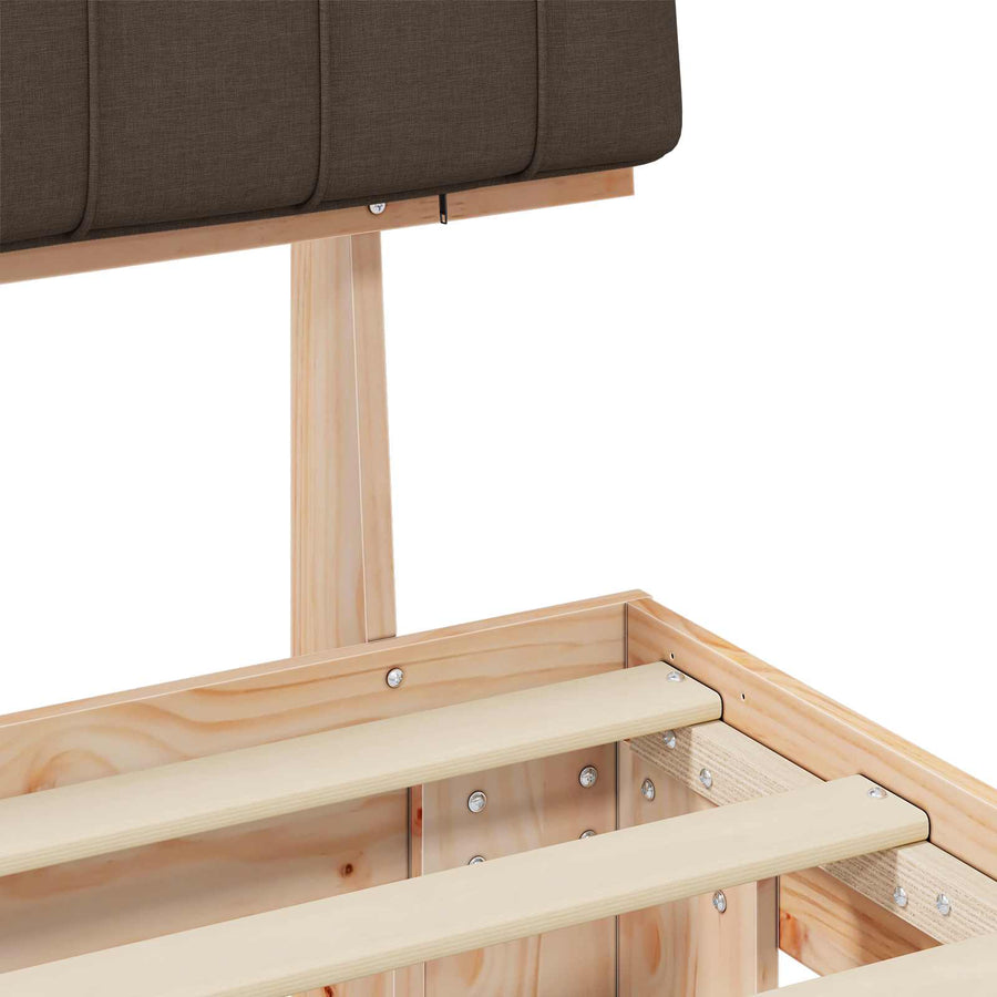 Bedframe met Gevoerd Hoofdgedeelte Taupe 100 x 200 cm