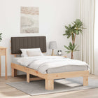 Bedframe massief grenenhout 100x200 cm taupe