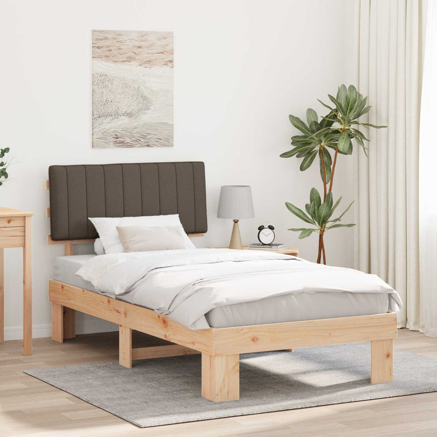 Bedframe met Gevoerd Hoofdgedeelte Taupe 100 x 200 cm
