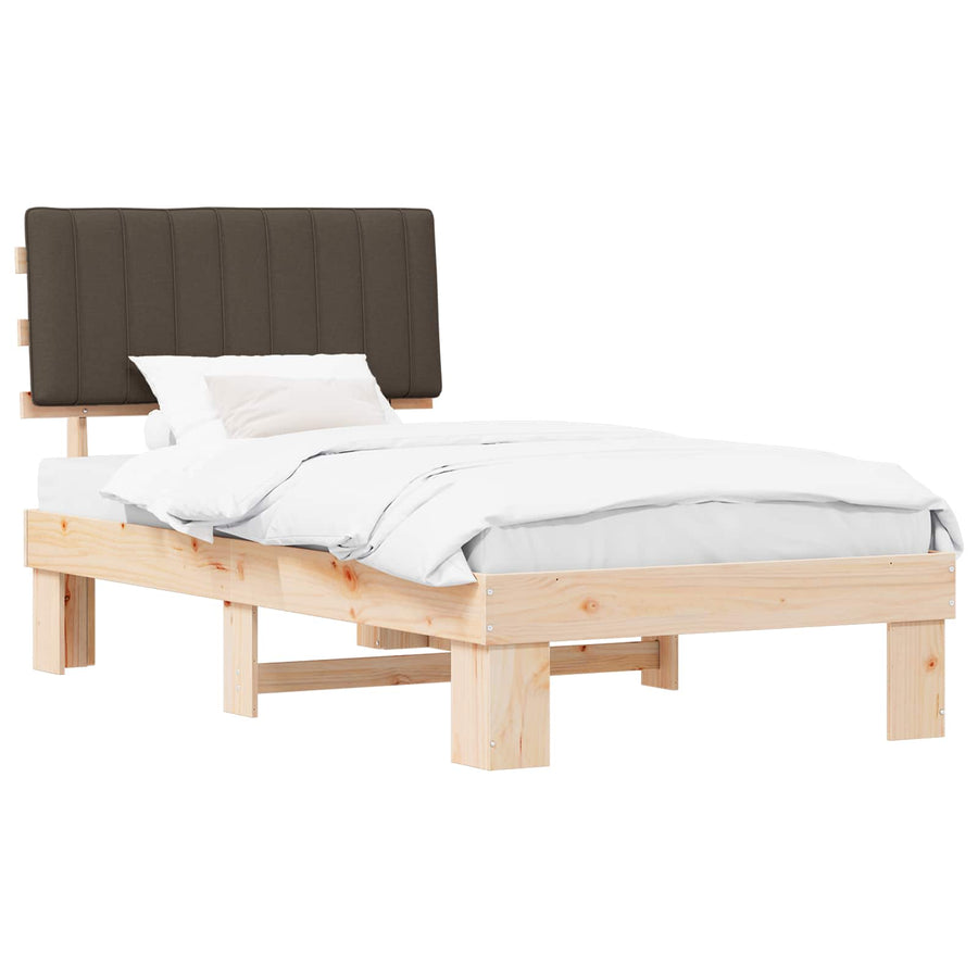 Bedframe met Gevoerd Hoofdgedeelte Taupe 100 x 200 cm