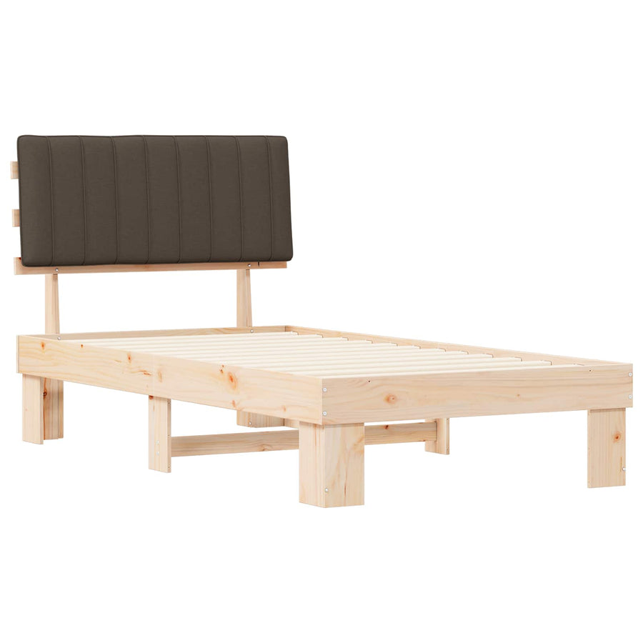 Bedframe met Gevoerd Hoofdgedeelte Taupe 100 x 200 cm