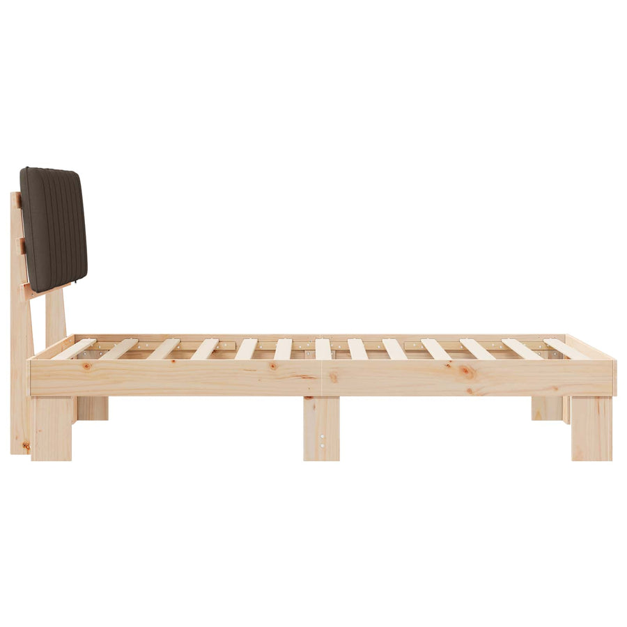 Bedframe met Gevoerd Hoofdgedeelte Taupe 100 x 200 cm