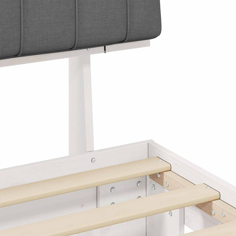 Bedframe met Gevoerd Hoofdgedeelte Lichtgrijs 100 x 200 cm