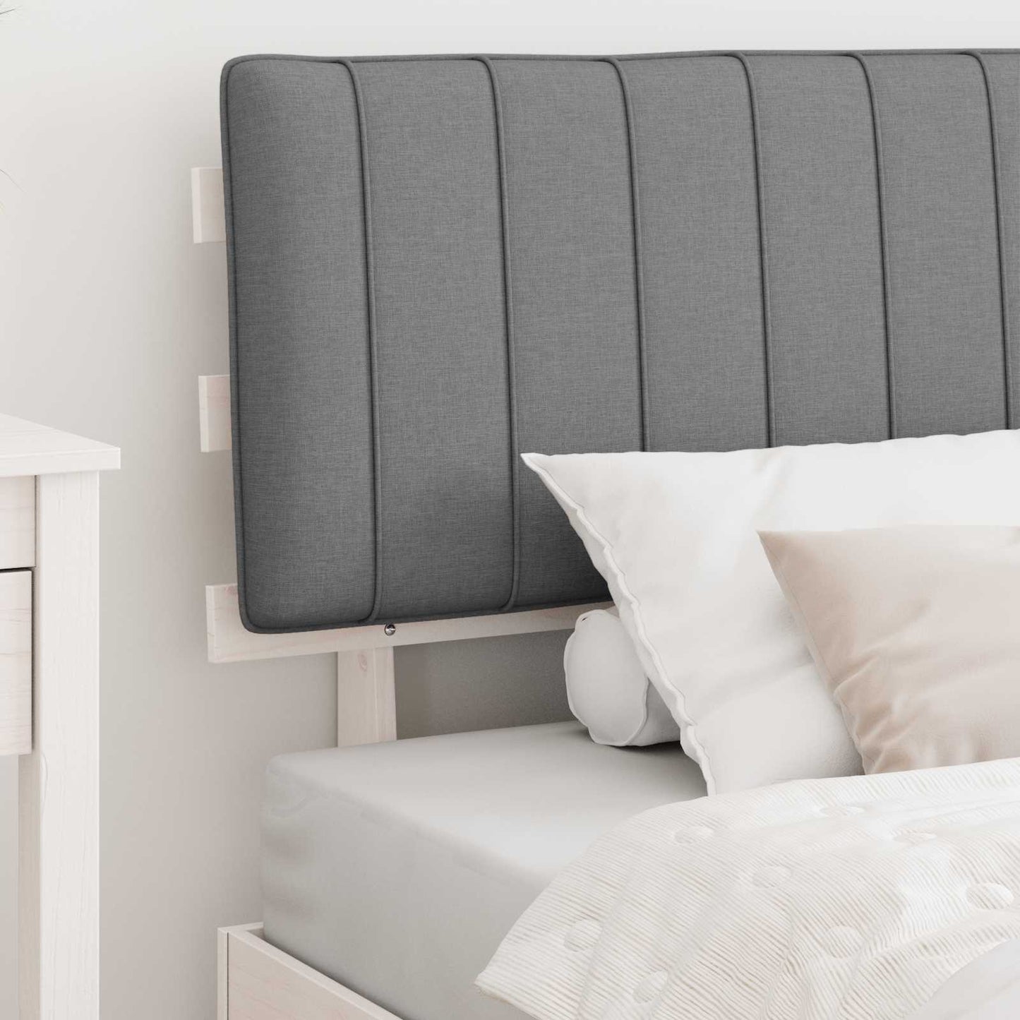 Bedframe met Gevoerd Hoofdgedeelte Lichtgrijs 100 x 200 cm