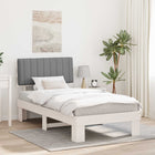 Bedframe massief grenenhout lichtgrijs 100x200 cm
