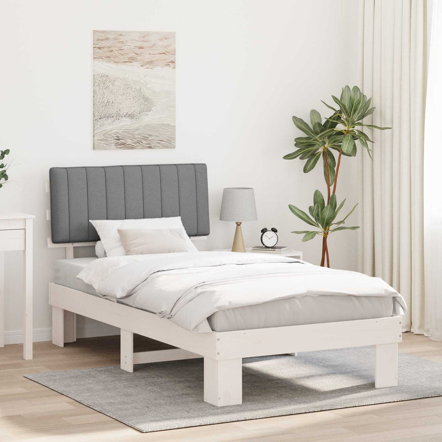 Bedframe met Gevoerd Hoofdgedeelte Lichtgrijs 100 x 200 cm