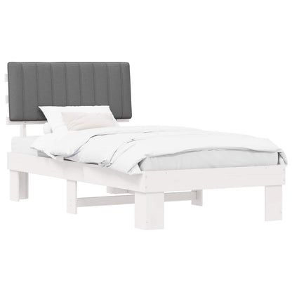 Bedframe met Gevoerd Hoofdgedeelte Lichtgrijs 100 x 200 cm