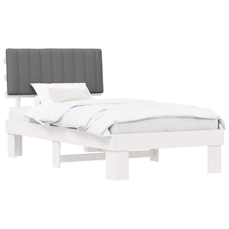Bedframe met Gevoerd Hoofdgedeelte Lichtgrijs 100 x 200 cm