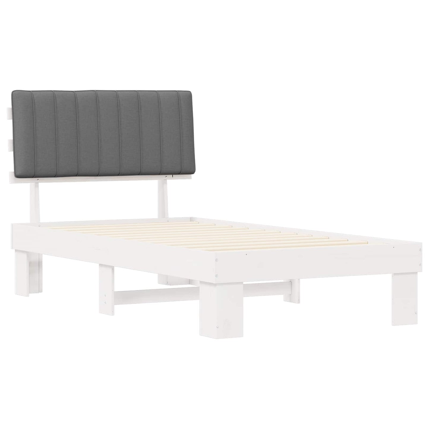Bedframe met Gevoerd Hoofdgedeelte Lichtgrijs 100 x 200 cm
