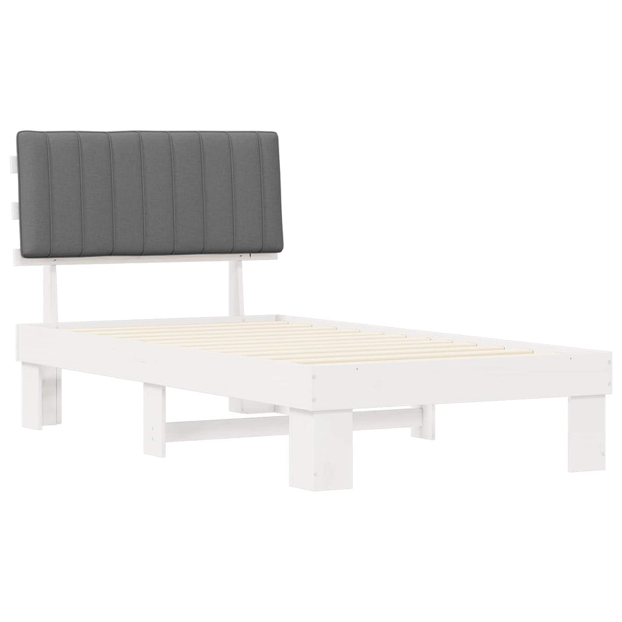 Bedframe met Gevoerd Hoofdgedeelte Lichtgrijs 100 x 200 cm