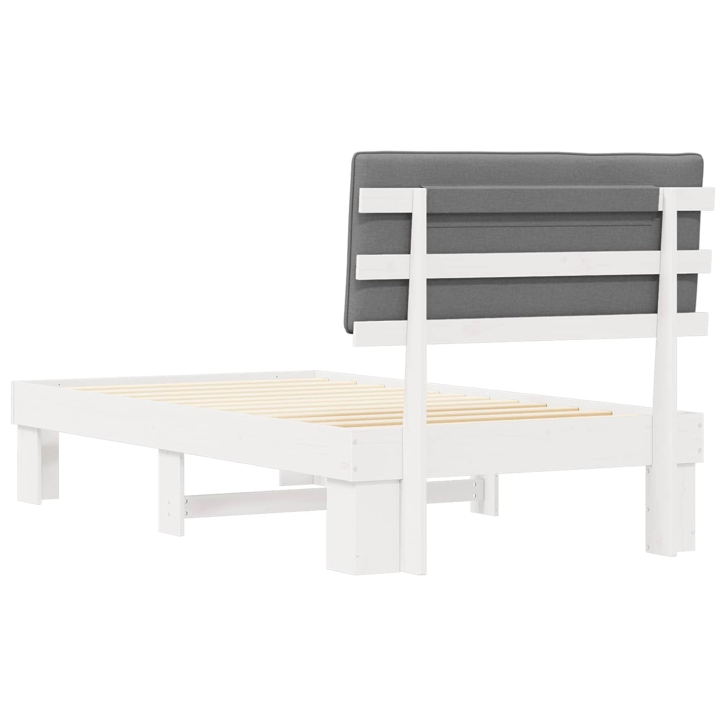 Bedframe met Gevoerd Hoofdgedeelte Lichtgrijs 100 x 200 cm