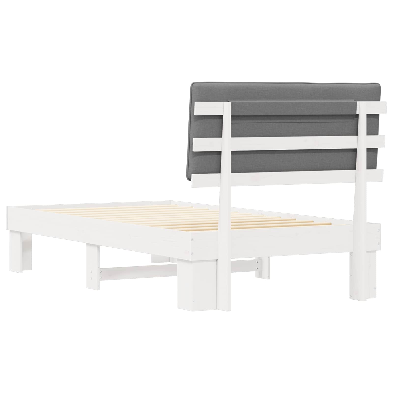 Bedframe met Gevoerd Hoofdgedeelte Lichtgrijs 100 x 200 cm