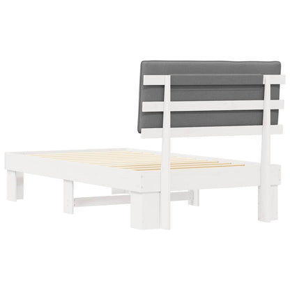 Bedframe met Gevoerd Hoofdgedeelte Lichtgrijs 100 x 200 cm