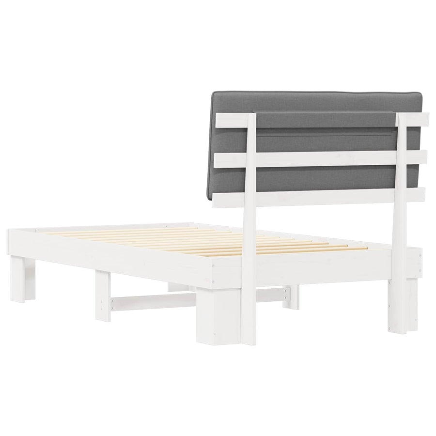 Bedframe met Gevoerd Hoofdgedeelte Lichtgrijs 100 x 200 cm