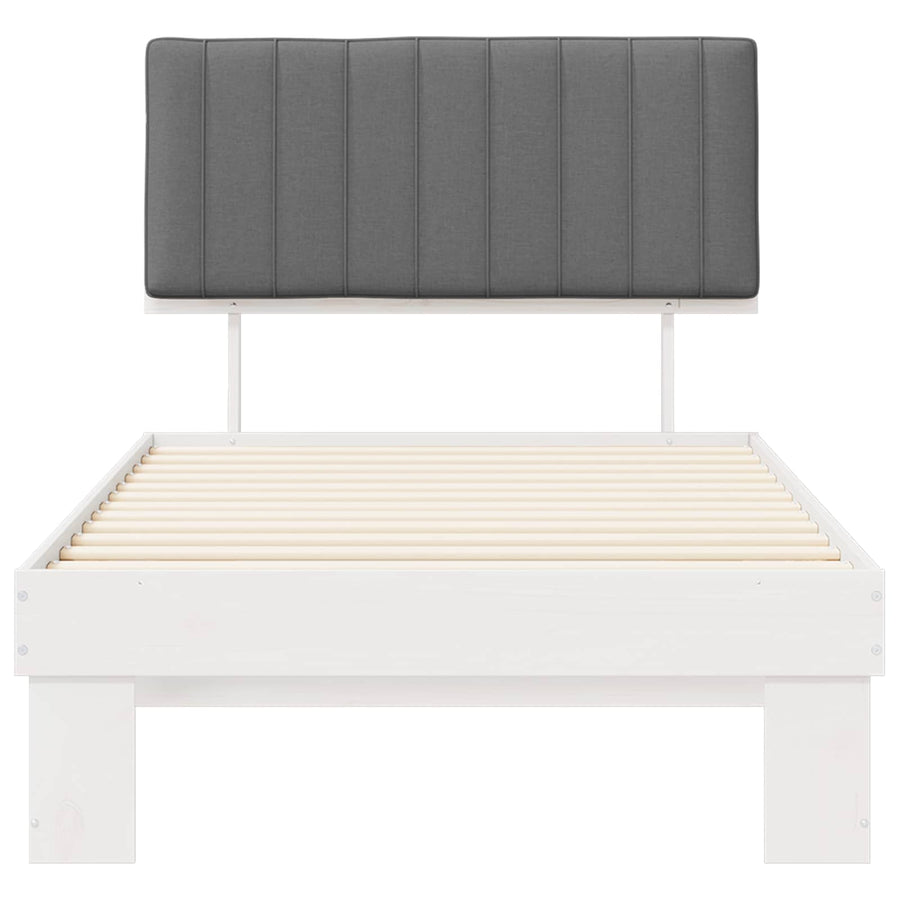 Bedframe met Gevoerd Hoofdgedeelte Lichtgrijs 100 x 200 cm