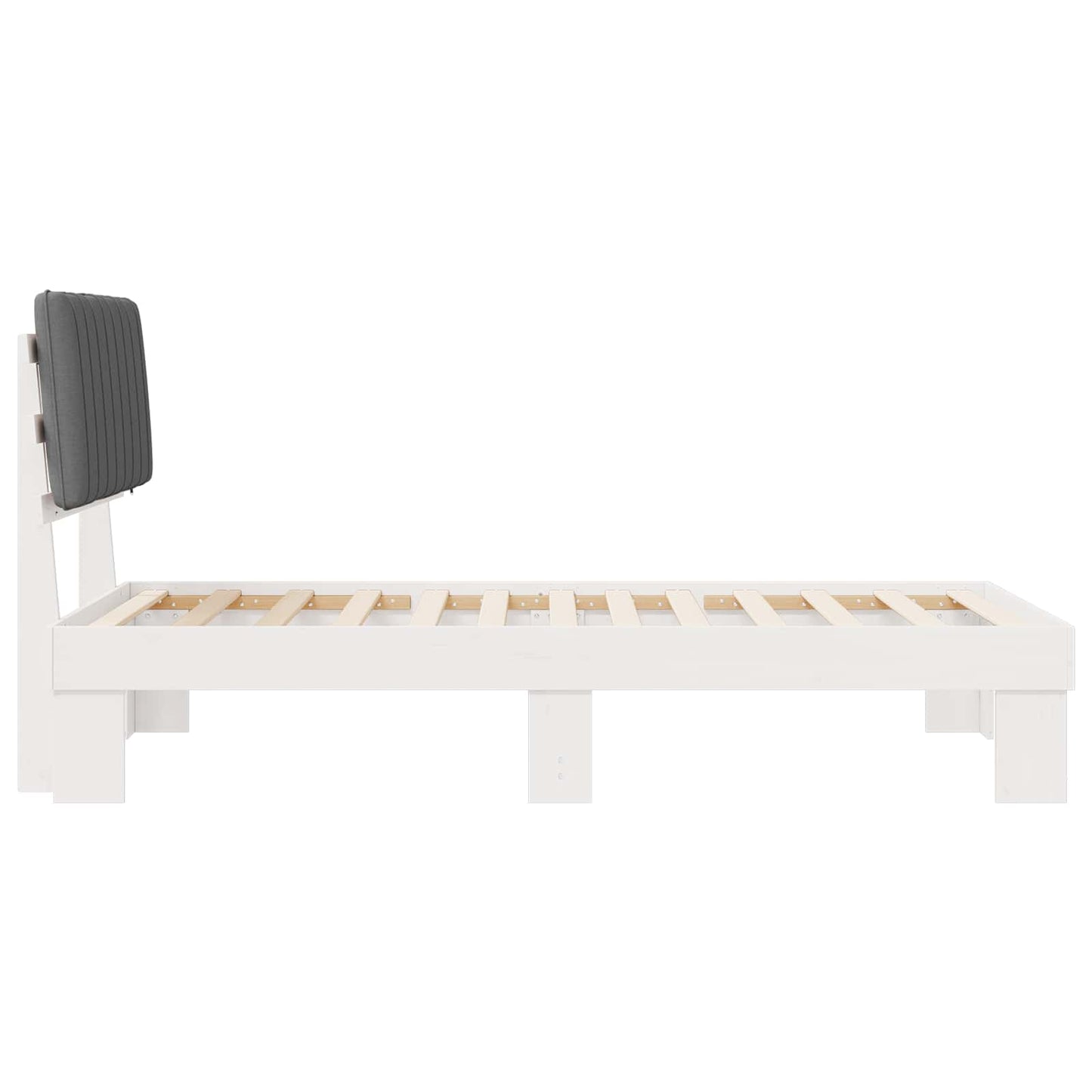 Bedframe met Gevoerd Hoofdgedeelte Lichtgrijs 100 x 200 cm