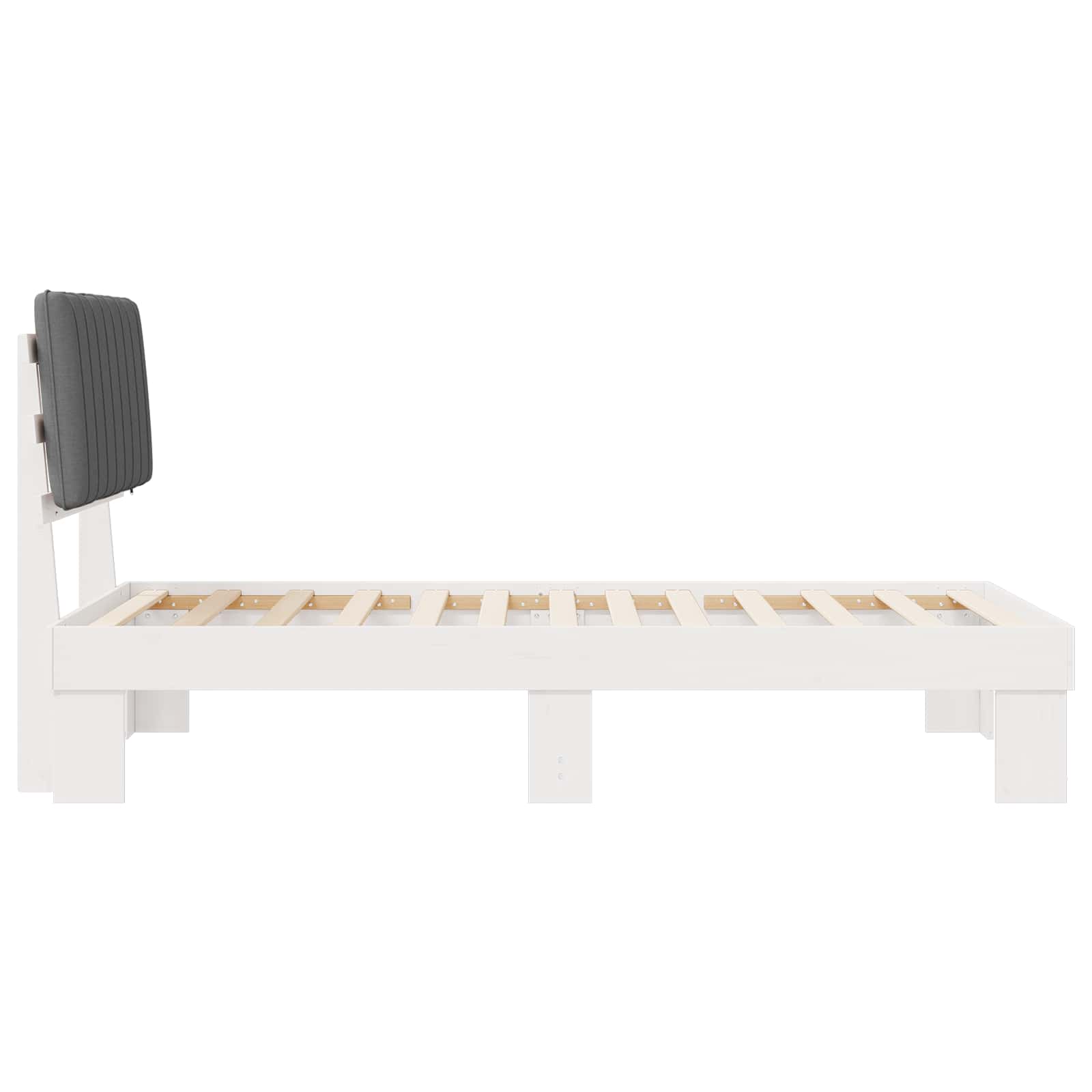 Bedframe met Gevoerd Hoofdgedeelte Lichtgrijs 100 x 200 cm
