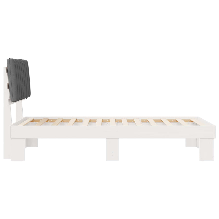Bedframe met Gevoerd Hoofdgedeelte Lichtgrijs 100 x 200 cm