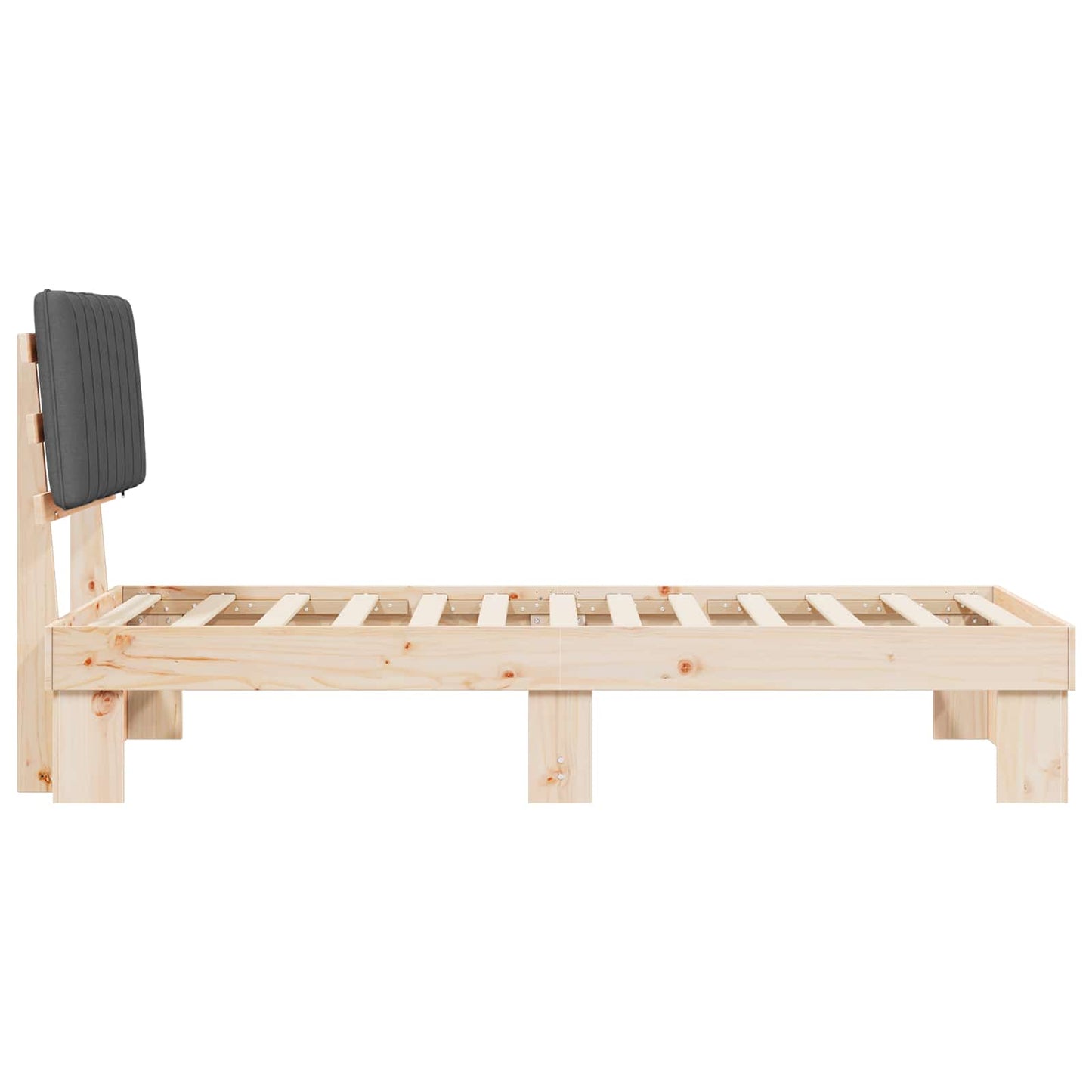 Bedframe met Gevoerd Hoofdgedeelte Donkergrijs 90 x 200 cm