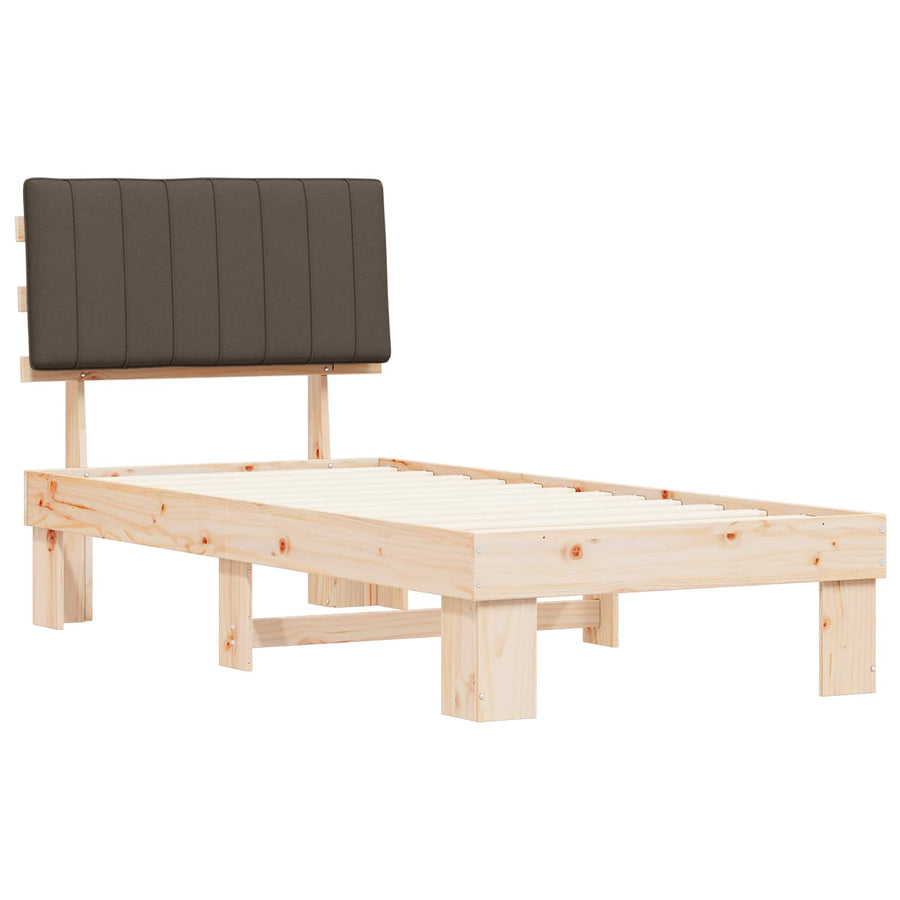 Bedframe met Gevoerd Hoofdgedeelte Taupe 90 x 200 cm