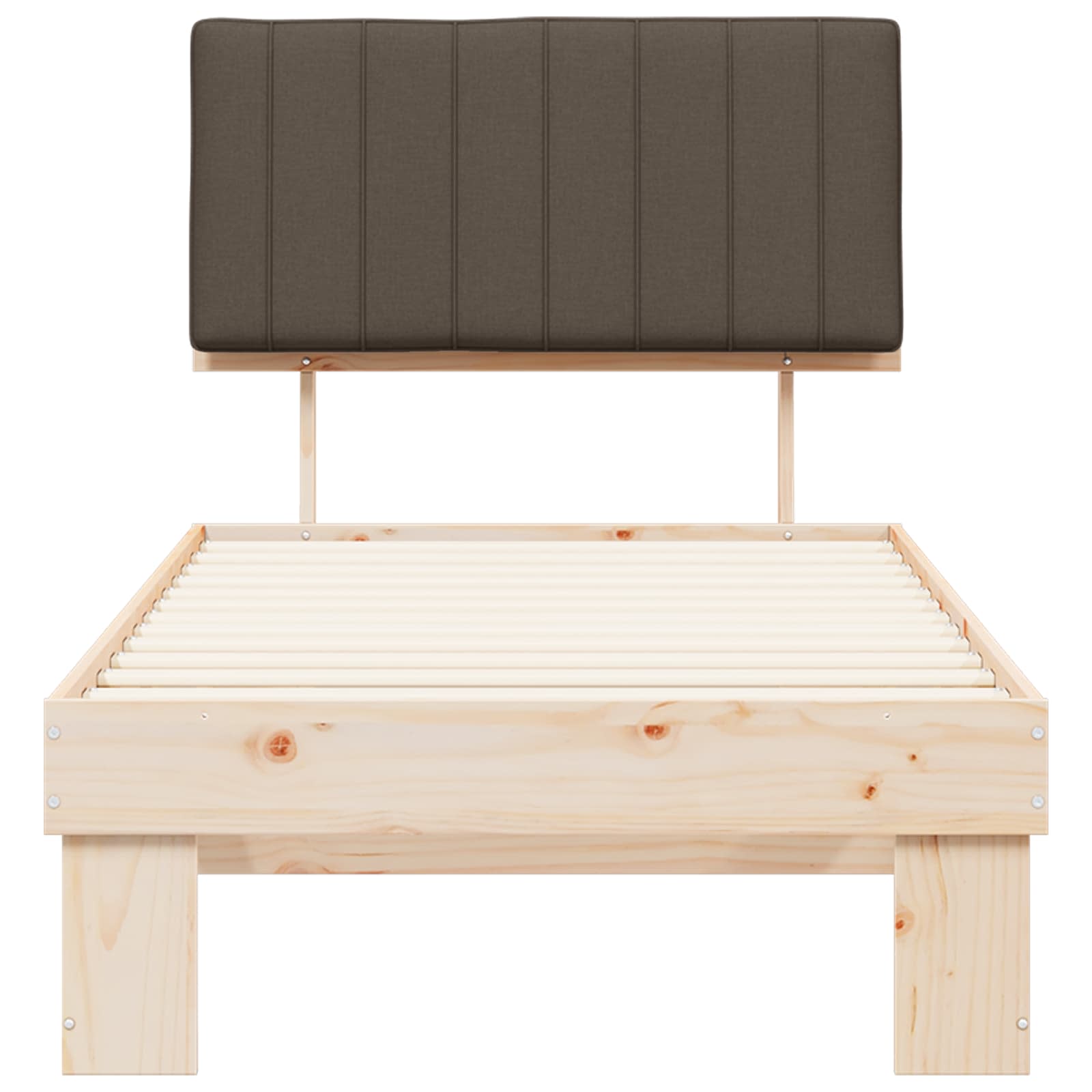 Bedframe met Gevoerd Hoofdgedeelte Taupe 90 x 200 cm