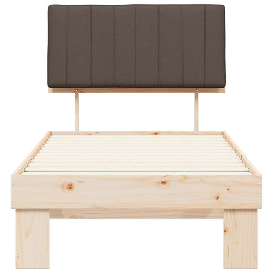 Bedframe met Gevoerd Hoofdgedeelte Taupe 90 x 200 cm