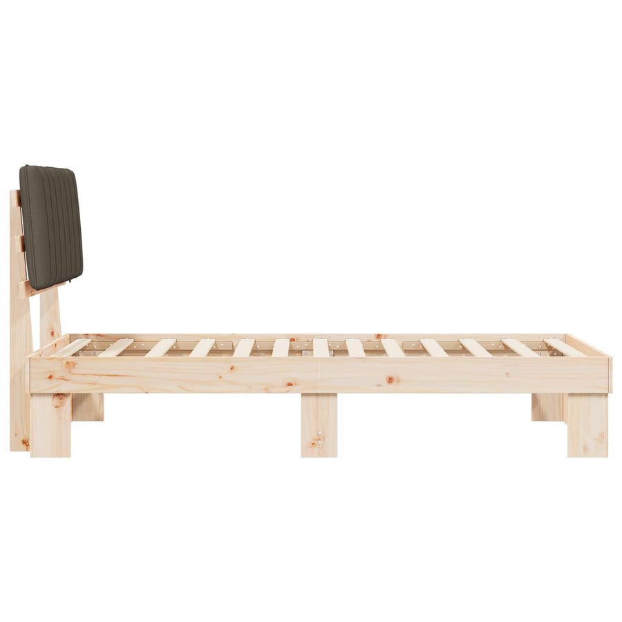 Bedframe met Gevoerd Hoofdgedeelte Taupe 90 x 200 cm