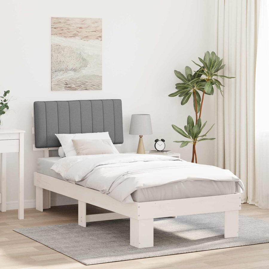Bedframe met Gevoerd Hoofdgedeelte Lichtgrijs 90 x 200 cm