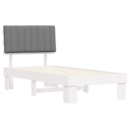 Bedframe met Gevoerd Hoofdgedeelte Lichtgrijs 90 x 200 cm
