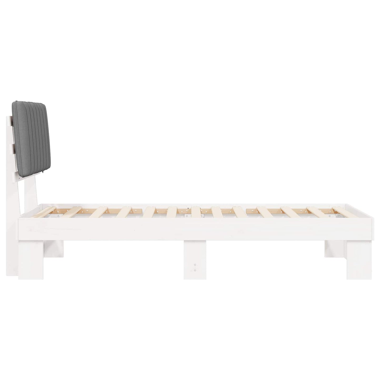 Bedframe met Gevoerd Hoofdgedeelte Lichtgrijs 90 x 200 cm