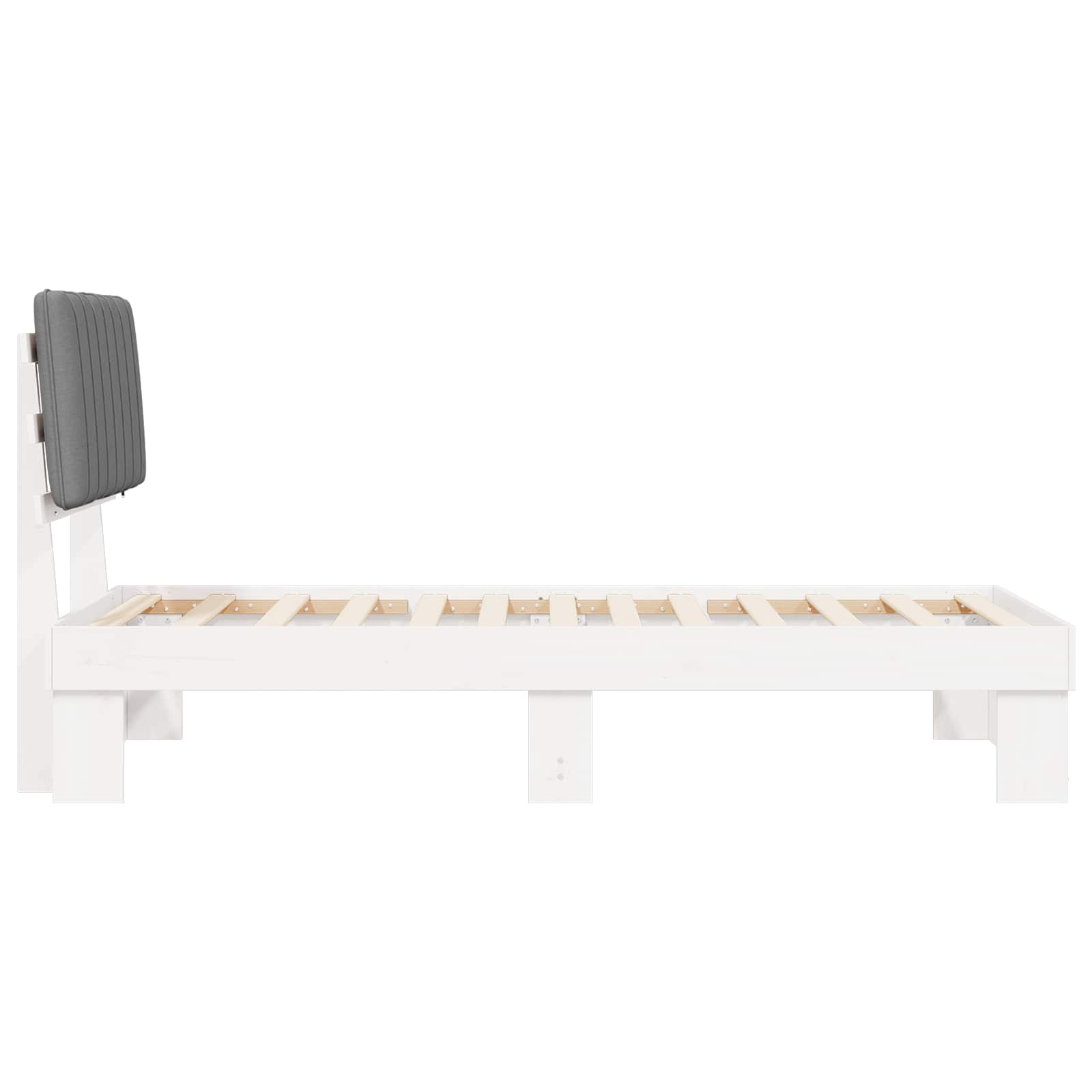 Bedframe met Gevoerd Hoofdgedeelte Lichtgrijs 90 x 200 cm