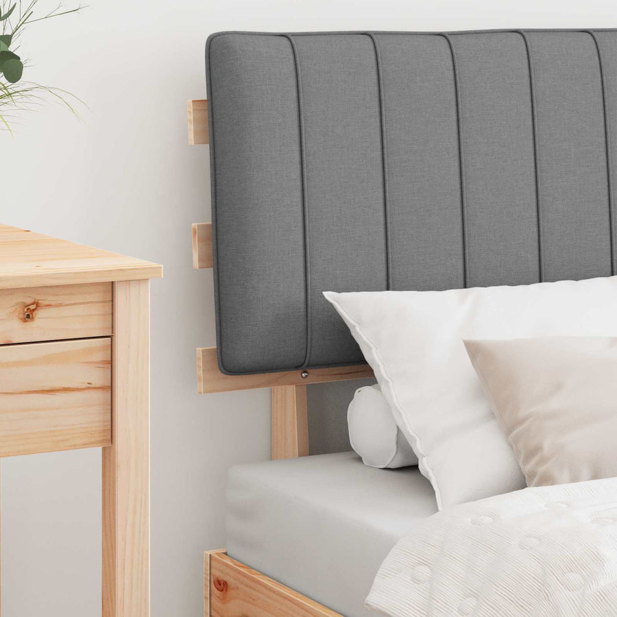 Bedframe met Gevoerd Hoofdgedeelte Lichtgrijs 80 x 200 cm