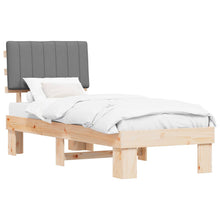 Bedframe met Gevoerd Hoofdgedeelte Lichtgrijs 80 x 200 cm