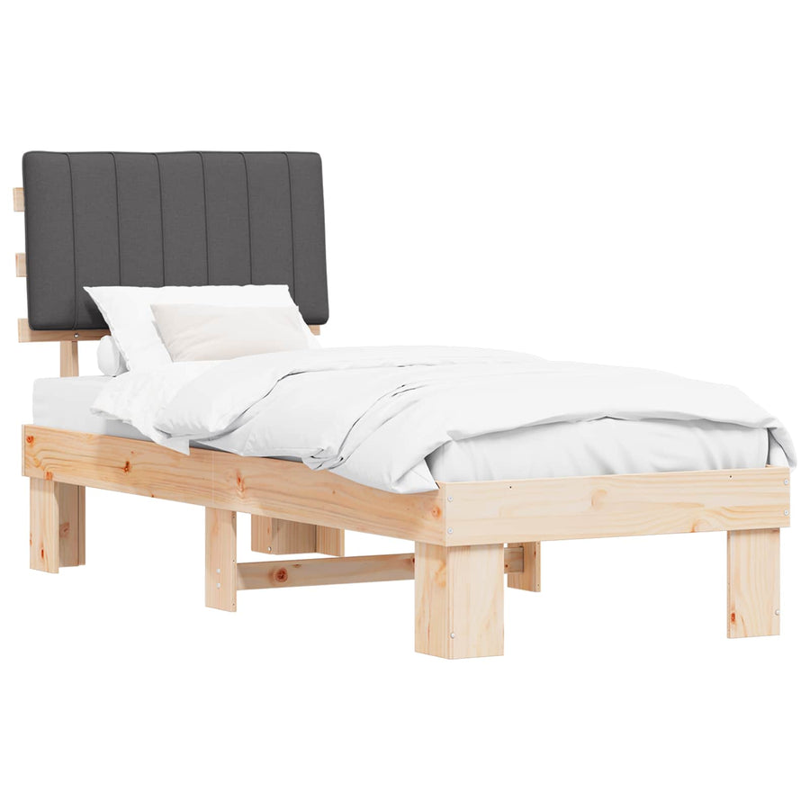 Bedframe met Gevoerd Hoofdgedeelte Donkergrijs 80 x 200 cm