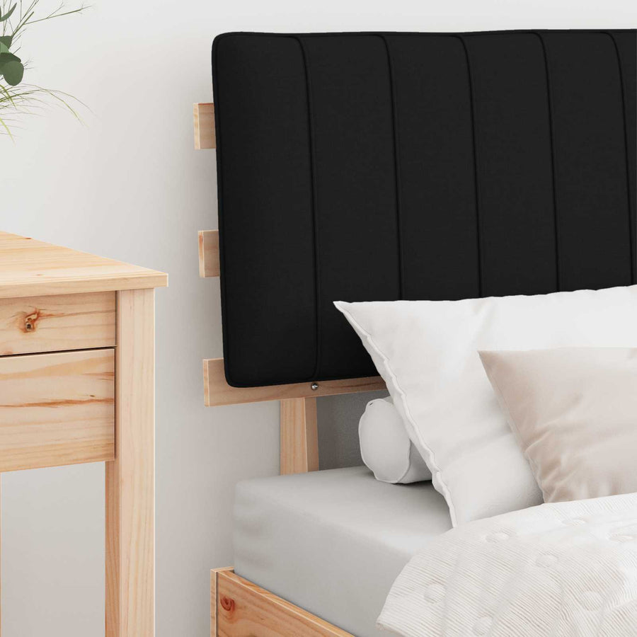 Bedframe met Gevoerd Hoofdgedeelte Zwart 80 x 200 cm
