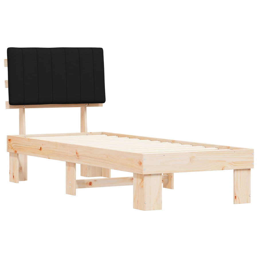 Bedframe met Gevoerd Hoofdgedeelte Zwart 80 x 200 cm