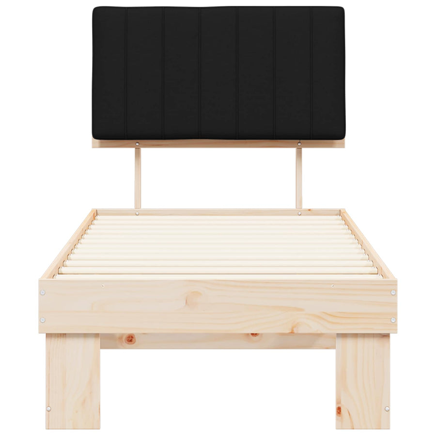 Bedframe met Gevoerd Hoofdgedeelte Zwart 80 x 200 cm
