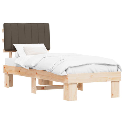 Bedframe met Gevoerd Hoofdgedeelte Taupe 80 x 200 cm