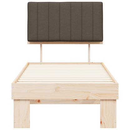 Bedframe met Gevoerd Hoofdgedeelte Taupe 80 x 200 cm