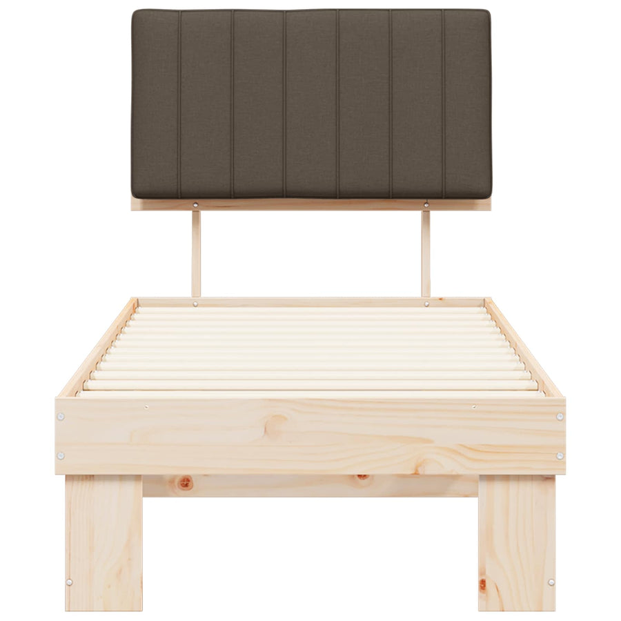 Bedframe met Gevoerd Hoofdgedeelte Taupe 80 x 200 cm