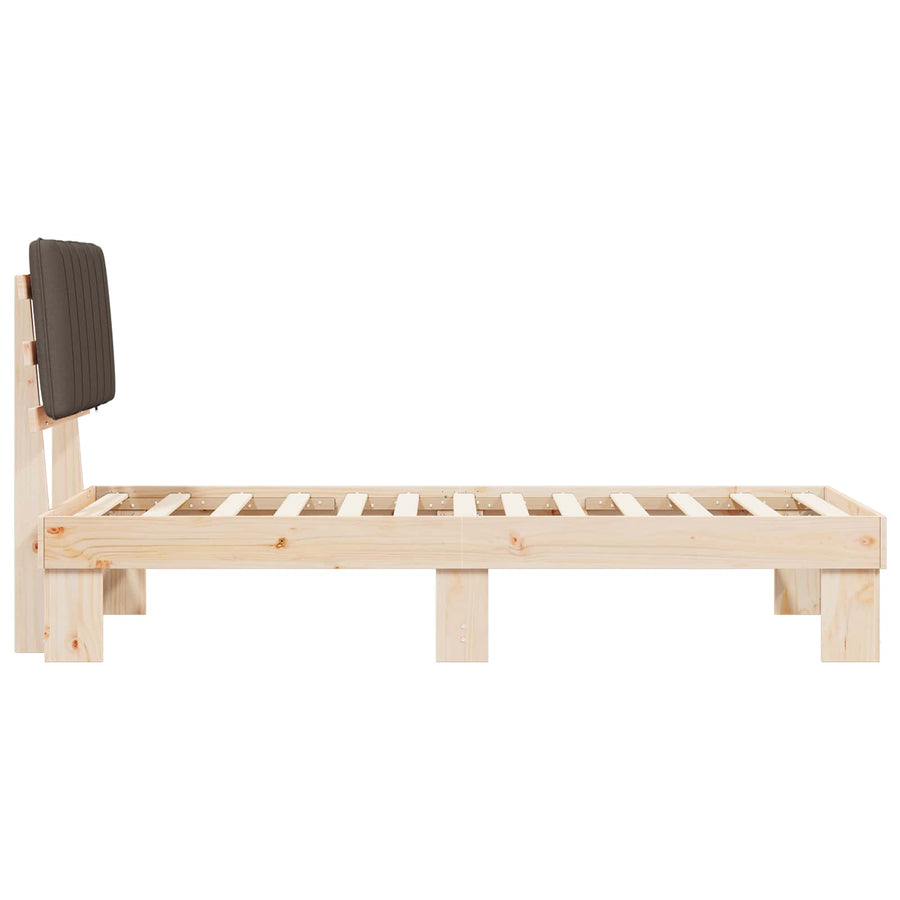 Bedframe met Gevoerd Hoofdgedeelte Taupe 80 x 200 cm